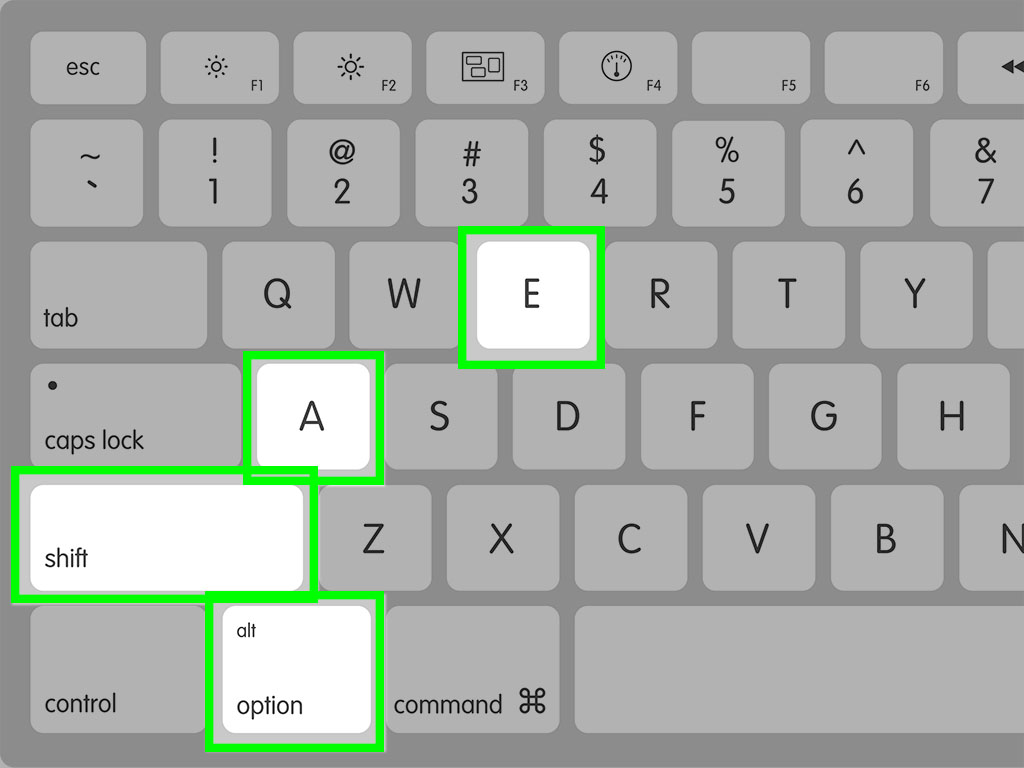 ascii character set for mac movement keys